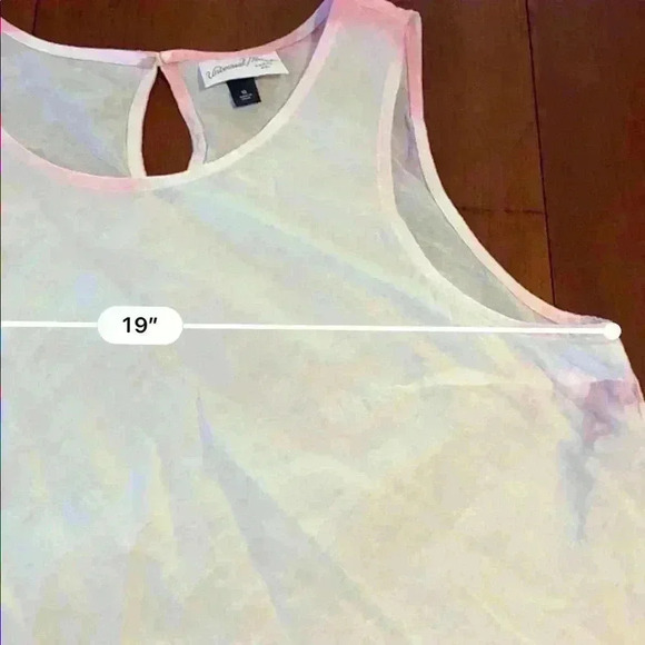 Universal Thread Cotton Keyhole Back Tank Top Bleached Plaid - Picture 7 of 7